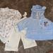 Disney Matching Sets | Minnie Mouse Disney Store 3 Piece Set To Keep Baby Warm | Color: Blue/Cream | Size: 3-6mb