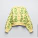 Zara Sweaters | Nwt Adorable Floral Zara Button Down Sweater | Color: Green/Yellow | Size: M