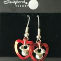 Disney Jewelry | Disney Parks Mickey Mouse Icon Ears Earrings Red Heart Disneyana Silver Plated | Color: Red/Silver | Size: Os