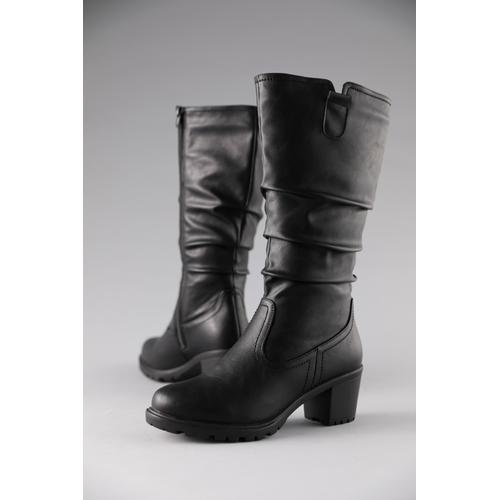 Stiefel ANISTON SHOES Gr. 37, Normalschaft, schwarz Damen Schuhe Reißverschlussbeutel mit slouchy Schaft Raffungen - NEUE KOLLEKTION