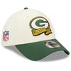Men's New Era Cream/Green Green Bay Packers 2022 Sideline 39THIRTY 2-Tone Flex Hat