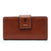 Women's Fossil Brown Howard Bison Leather Logan RFID Tab Clutch