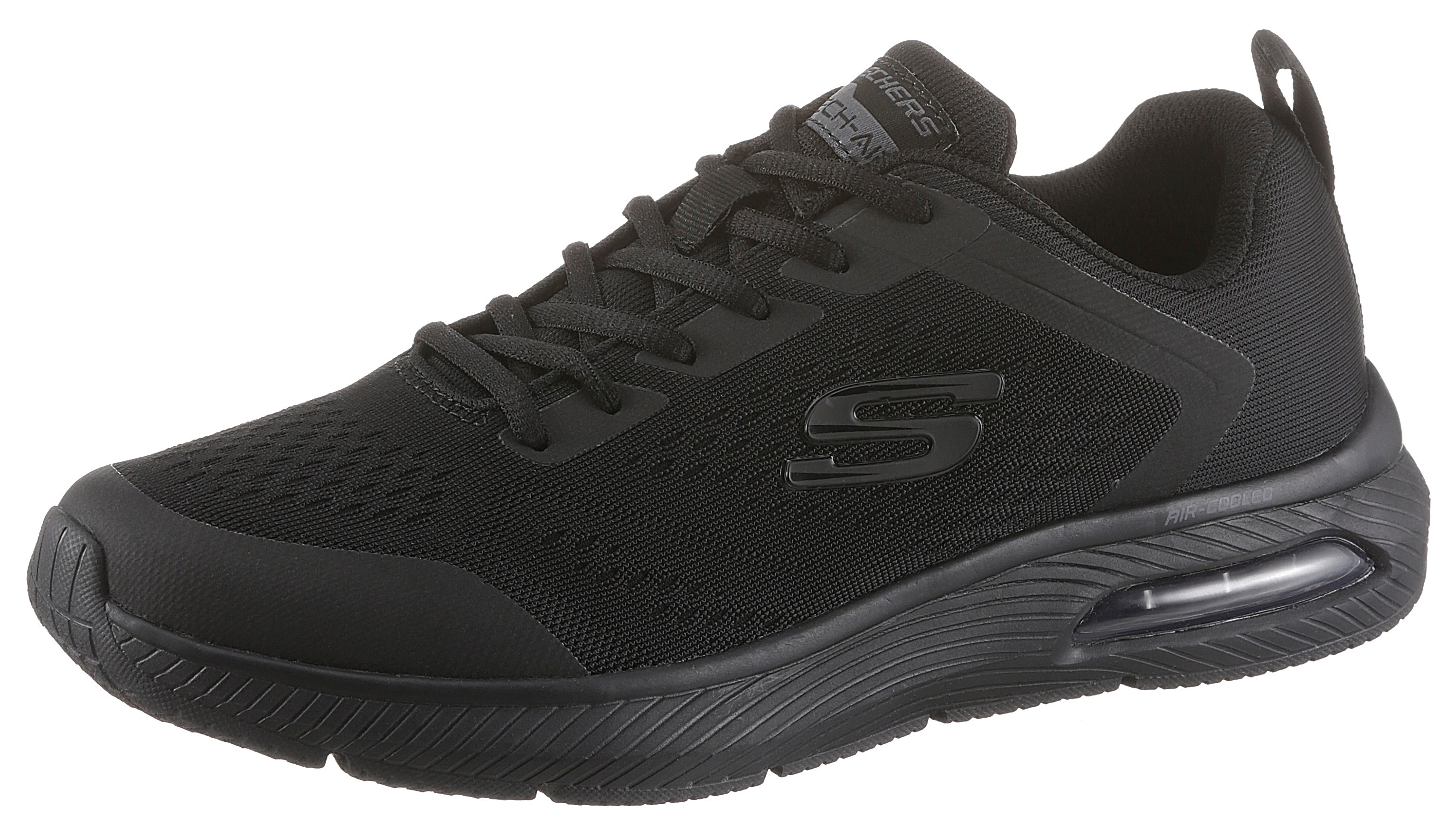 Sneaker SKECHERS "Dyna Air", Herren, Gr. 46, schwarz, Synthetik, Textil, Schuhe Sneaker, mit Air-Cooled Memory Foam, Freizeitschuh, Halbschuh, Schnürschuh