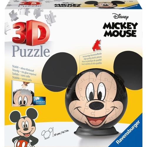 3D Puzzle 11761 - Puzzle-Ball Mickey Mouse - 72 Teile - Puzzle-Ball Mickey Mouse-Fans Kinder