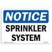 SignMission Notice - Sprinkler System Sign Plastic in Black/Blue/White | 12 H x 18 W x 0.1 D in | Wayfair OS-NS-A-1218-L-18414
