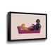 Rosdorf Park Wild Lounge I Pink Couch Gallery Wrapped Floater-Framed Canvas Canvas, Linen in Blue/Indigo/Yellow | 12 H x 18 W x 2 D in | Wayfair