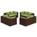 Latitude Run® 8 Piece Patio Lounge Set w/ Cushions Poly Rattan Wicker/Rattan in Brown | 23.8 H x 27.6 W x 27.6 D in | Wayfair