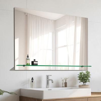 Badezimmerspiegel mit Regal Badspiegel mit Ablage Wandspiegel mit Ablage 80 x 60 cm - S'afielina Image
