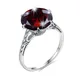 Bague en argent grenat rouge foncé pour femme 925 véritables breloques florales bijoux de