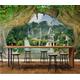 Outdoor Nature Mountain Bedroom Wallpaper, Bright Green and Blue Waterfall Scenery Mural