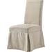 18 Inch Modern Fabric Skirted Dining Chair, Rubberwood, Set of 2, Beige
