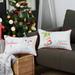 Christmas Themed Decorative Throw Pillow Lumbar White & Red Set of 2