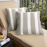 Humble + Haute Tan and White Stripe Indoor/Outdoor Corded Square Pillows (Set of 2)