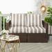 Humble + Haute Tan and White Stripe Indoor/Outdoor Deep Seating Loveseat Pillow and Cushion Set