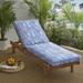 Humble + Haute Blue and White Stripe Indoor/Outdoor Corded Chaise Lounge Cushion