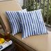 Humble + Haute Blue and White Stripe Indoor/Outdoor Knife Edge Square Pillows (Set of 2)