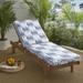 Humble + Haute Blue and White Ikat Stripe Indoor/Outdoor Corded Chaise Lounge Cushion