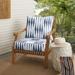Humble + Haute Blue and White Ikat Stripe Indoor/Outdoor Corded Deep Seating Pillow and Cushion Chair Set