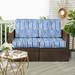 Humble + Haute Blue and White Stripe Indoor/Outdoor Deep Seating Loveseat Cushion Set
