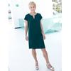 Sommerkleid CASUAL LOOKS "Kleid", Damen, Gr. 25, Kurzgrößen, grün (dunkelgrün), 100% Viskose, unifarben, kurz, Rundhals, Kurzarm, Kleider Partykleid, Topseller