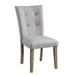 Lui 26 Inch Modern Side Chair, Button Tufted Back, Set of 2, White, Oak