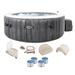 Intex PureSpa Plus Inflatable Portable Bubble Jet Spa Hot Tub with Deluxe Bundle - 113