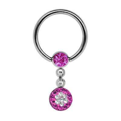 Intimpiercing ADELIA´S "Piercing Intimpiercing " pink Damen Piercings Intimpiercings 5 mm Strasskugel + Kette mit Kreis und vielen Steinen