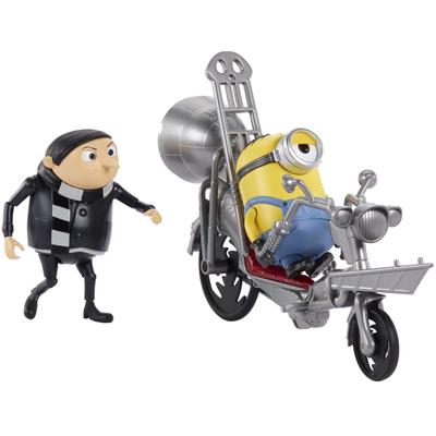 Spielfigur MATTEL "Minions Movie Moments, Gru mit Pedal-Power" Spielfiguren bunt Kinder