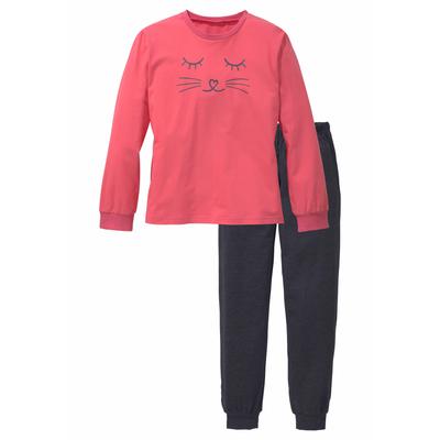 Pyjama VIVANCE, Kinder, Gr. 122/128, schwarz (hummer, anthrazit, meliert), Jersey, Obermaterial: 100% Baumwolle, bedruck