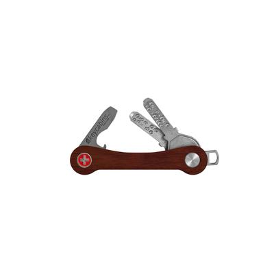 Schlüssel-Anhänger KEYCABINS "Wood" Gr. one size, braun (dunkelbraun) Kinder Schlüsselanhänger Schlüsseltaschen SWISS Made