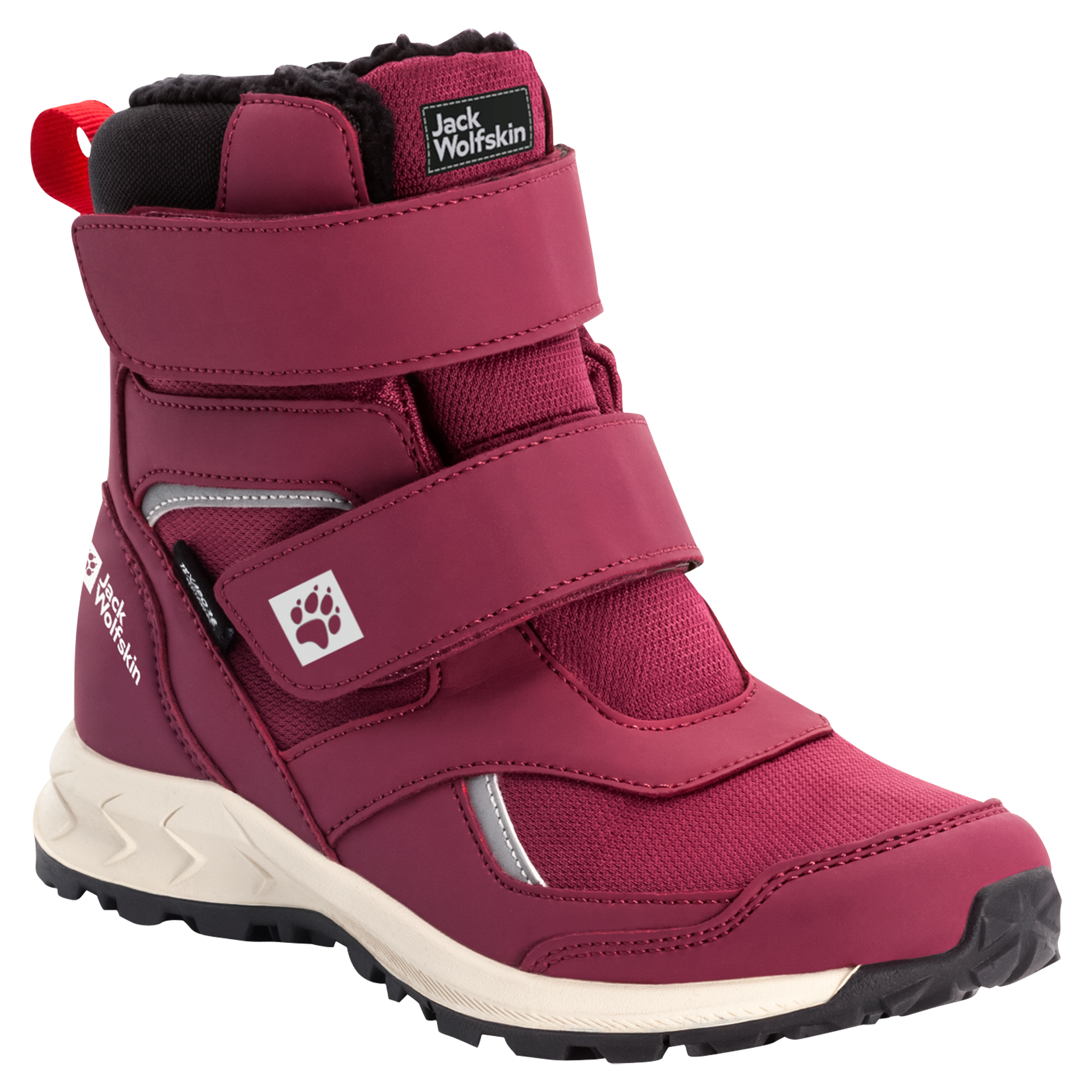 Winterstiefel JACK WOLFSKIN "WOODLAND WT TEXAPORE HIGH VC K", Damen, Gr. 40, rot (burgundy, rot), Synthetik, Textil, Schuhe, Winterschuhe, Winterboots, Snowboots, wasserdicht
