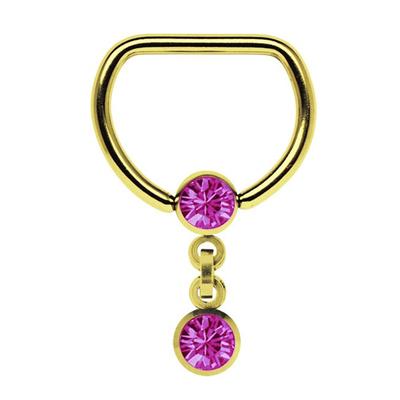 Brustwarzenpiercing ADELIA´S "Piercing Brustpiercing", Damen, pink, Chirurgiestahl, modisch, Piercings, 18 kt. Hartvergoldung mit Kette und zwei 5 mm Kugeln