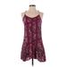 Hollister Casual Dress - A-Line V Neck Sleeveless: Purple Paisley Dresses - Women's Size X-Small - Print Wash