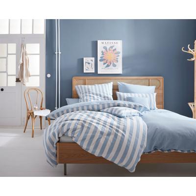 Wendebettwäsche ANDAS "Greta", blau (jeansblau), B/L: 135cm x 200cm, , Renforcé, B/L: 80cm x 40cm, Renforcu00e9, Obermaterial: 100% Baumwolle, Bettwäsche, Bettwäsche mit Streifen in verschiedenen Qualitäten, ab 135x200 cm Image