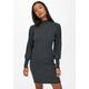 Strickkleid ONLY "ONLKATIA L/S DRESS KNT NOOS" Gr. S, N-Gr, grau (dark grey melange) Damen Kleider Langarm