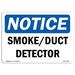 SignMission Smoke Duct Detector Sign Plastic in Black/Blue | 18 H x 24 W x 0.1 D in | Wayfair OS-NS-A-1824-L-18349