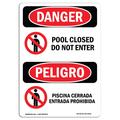 SignMission OSHA Danger Pool Closed Sign Plastic in Black/Red/White | 24 H x 18 W x 0.1 D in | Wayfair OS-DS-A-1824-VS-1636