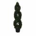 Vickerman Artificial Green Boxwood Double Spiral Topiary, Black Plastic Pot Plastic | 48 H x 13 W x 9 D in | Wayfair TP170948