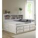 Viv + Rae™ Beckford 6 Drawer Solid Wood Bed w/ Bookcase Wood in Gray/White | 49 H x 47 W x 77 D in | Wayfair 2F836BA08C5142C5B1CB70E351CD3807