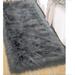 Gray 48 x 24 x 3 in Area Rug - Mercer41 Rectangle Douwina Machine Tufted Faux Fur Area Rug in Dark Faux Fur | 48 H x 24 W x 3 D in | Wayfair