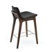 sohoConcept Pera HB Wood Bar & Counter Stool in American Walnut Wood/Upholstered in Blue | 36.5 H x 16 W x 20.5 D in | Wayfair PERHB-BR-AW-004
