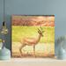 Millwood Pines Brown Deer On Brown Field During Daytime 9 - 1 Piece Square Graphic Art Print On Wrapped Canvas in Brown/Green | Wayfair