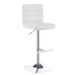 Wrought Studio™ Azaela Swivel Adjustable Height Bar Stool Upholstered/Leather/Metal/Faux leather in White | 16.5 W x 19.5 D in | Wayfair