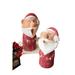 The Holiday Aisle® 2 Piece Caroling Clay Santa Set Ceramic in Red | 12 H x 10 W x 18 D in | Wayfair 054E22E7512D448E8A93D05A65FEC278