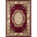 White 90 x 63 x 0.45 in Area Rug - Fleur De Lis Living Kingsview Floral Machine Woven Rectangle 5'3" x 7'6" Area Rug in Red/Ivory | Wayfair