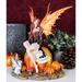 Trinx Eckhold Fairy Godmother w/ Pumpkins & Winged Cat Statue Resin in Black/Brown/Orange | 12 H x 10.5 W x 9.25 D in | Wayfair