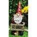 Trinx Eimo Grumpy Mr Gnome Grandpa w/ Shovel Standing Figurine Ceramic in Brown/Red/White | 13.5 H x 5.75 W x 5 D in | Wayfair