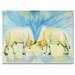 Millwood Pines Pastel Cows In Farm Landscape - Floater Frame Print on Canvas Canvas, Cotton in Blue/White/Yellow | 12 H x 20 W x 1 D in | Wayfair