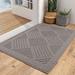 Latitude Run® Premium Indoor Outdoor Mat Rubber Backing Non Slip Super Absorbent Resist Dirt Entrance Rug Synthetics in Gray/Black | Wayfair