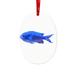 The Holiday Aisle® Fish Holiday Shaped Ornament Ceramic/Porcelain in Blue/White | 3.15 H x 2.36 W x 0.12 D in | Wayfair